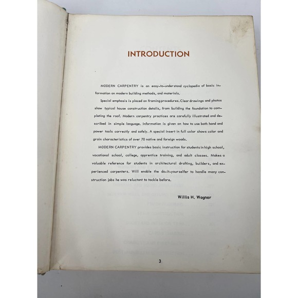Modern Carpentry Book by Willis H. Wagner 1973 Vintage Hard Cover Education - Picture 8 of 12